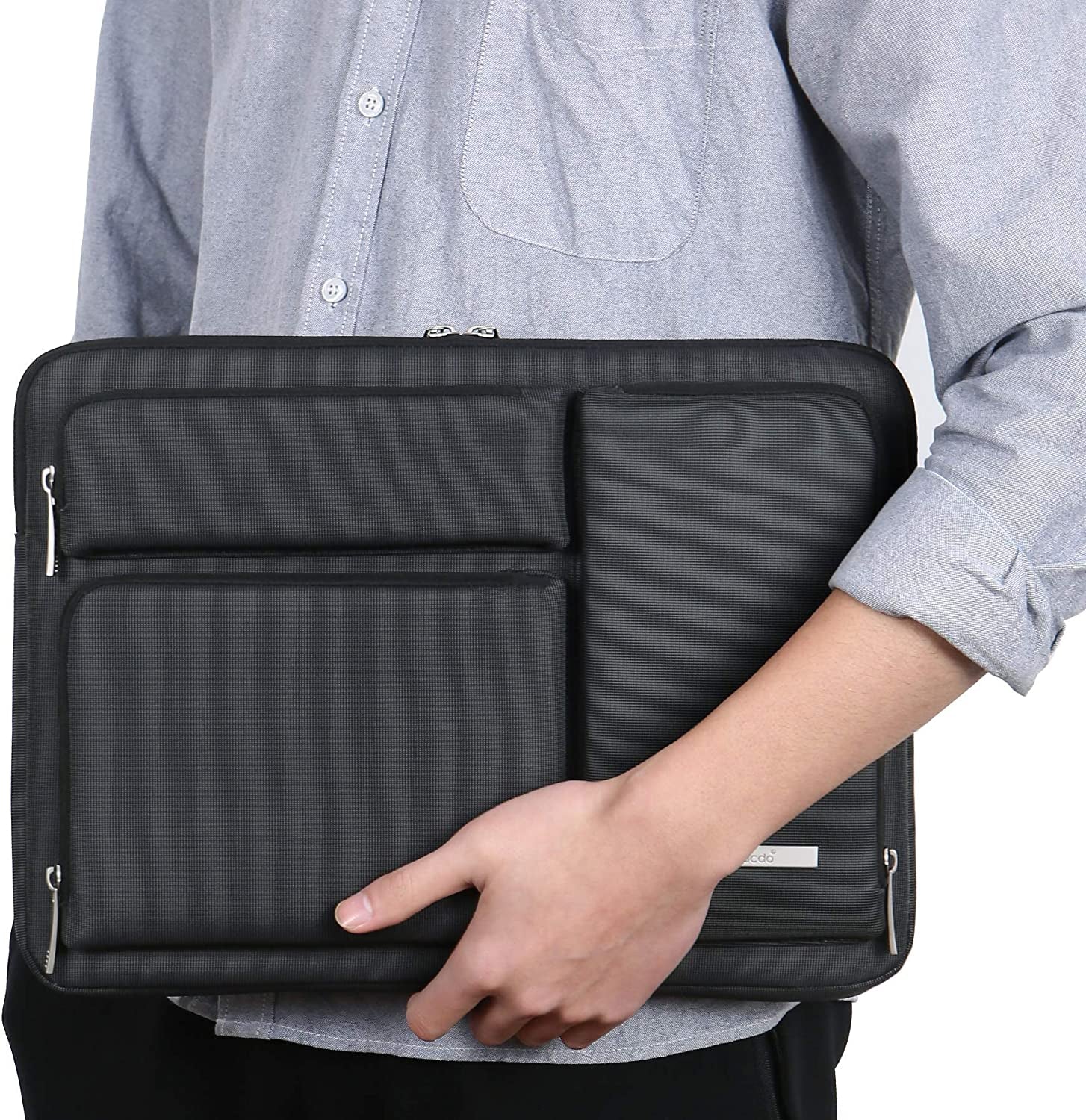 360° Protective Laptop Sleeve Case for 14 Inch HP Chromebook 14 / X360 14A / HP Stream 14, Acer Swift / Chromebook 314, 14" Ideapad Chromebook S330 ASUS Dell Portable Laptop Computer Bag, Black