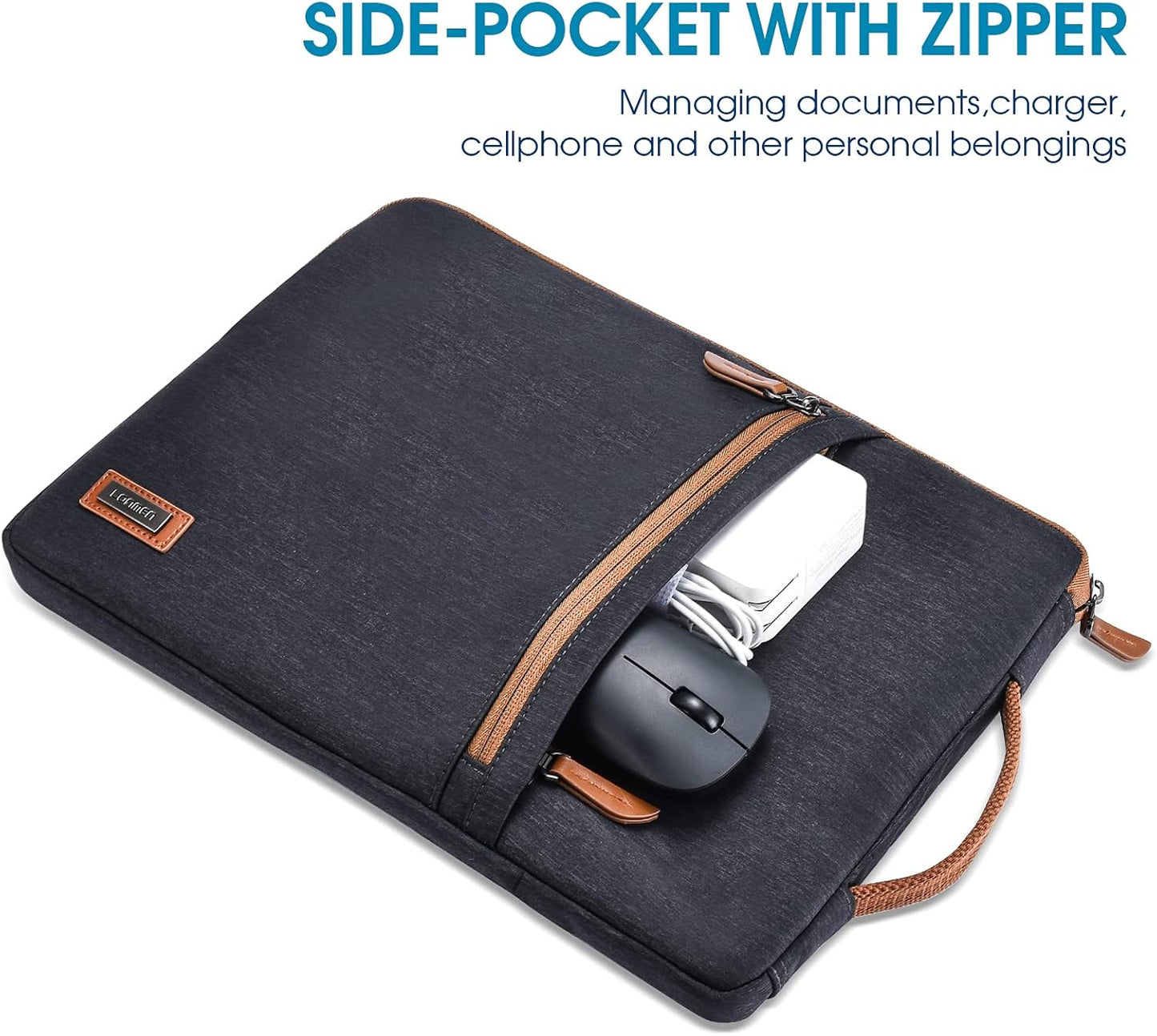 14 Inch Laptop Sleeve Case Water-Resistant Handle Bag for Most 14” Computer/Surface Book/Lenovo Flex 4/Yoga 530/Thinkpad L480 E485/HP Pavilion X360/Dell New Latitude 5490 7490 2018